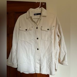 Zara oversized corduroy shirt jacket